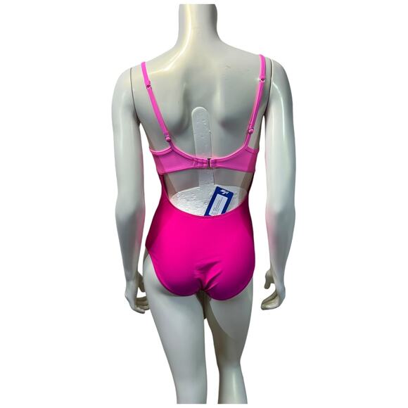 Pink NWT Push-Up Cut-Out High-Waist Monokini Swimsuit Size 6 - Picture 3 of 13